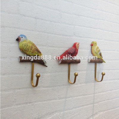 Home Decoration Metal Iron Bird Wall Hook,Hanging resin Wall Plaque /2020 hot new design bird multi-function wrought coat hook