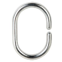 Chrome plastic C shape shower curtain ring hook for rod